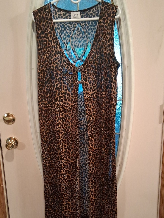 Jostar Jackets & Blazers - JSX Leopard Print Sleeveless Long Vest - Brown/Black